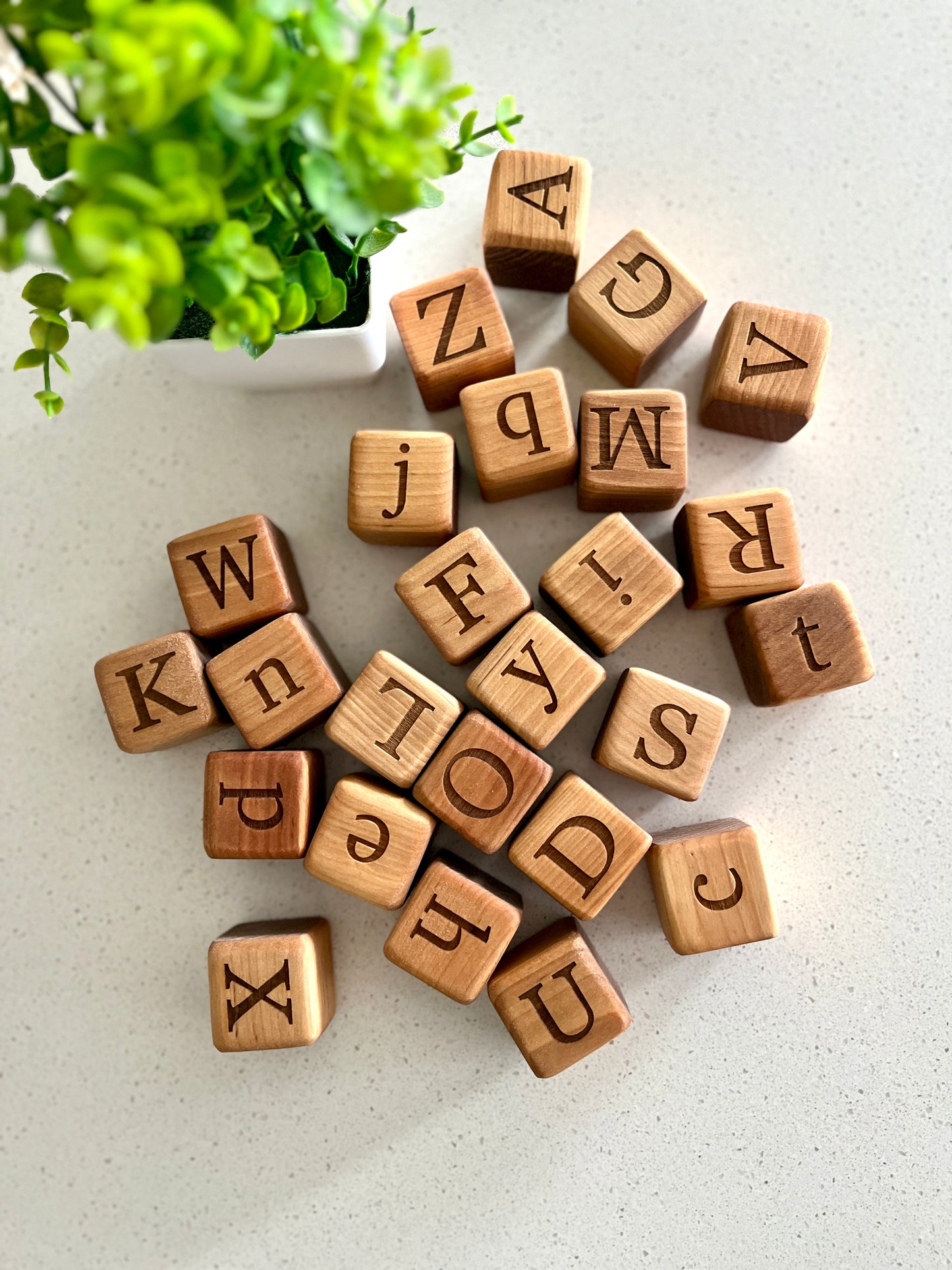 Double Sided 1.5” Alphabet Wood Blocks