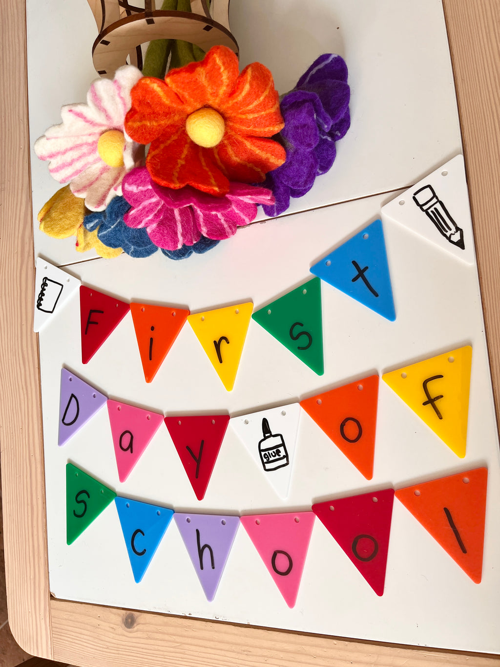 Little Dry Erasables - Dry Erase Pennant Banner Flags