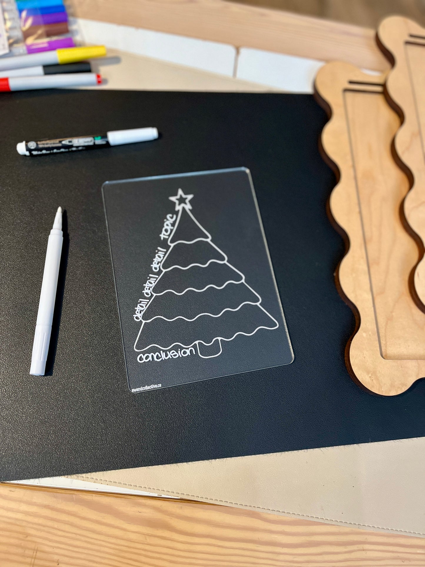 Christmas Tree Graphic Organizer Dry Erase Acrylic Tracing Board; can also fit as a Flisat Insert