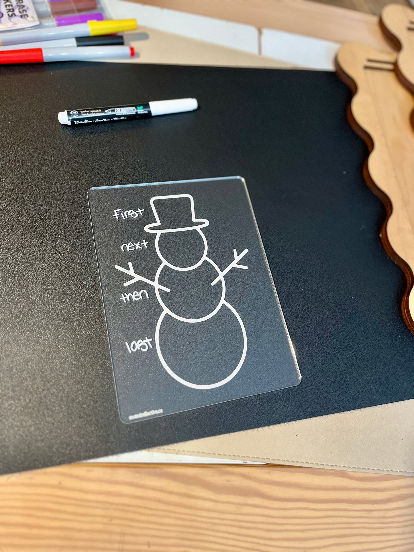 Snowman Graphic Organizer Dry Erase Acrylic Tracing Board; can also fit as a Flisat Insert