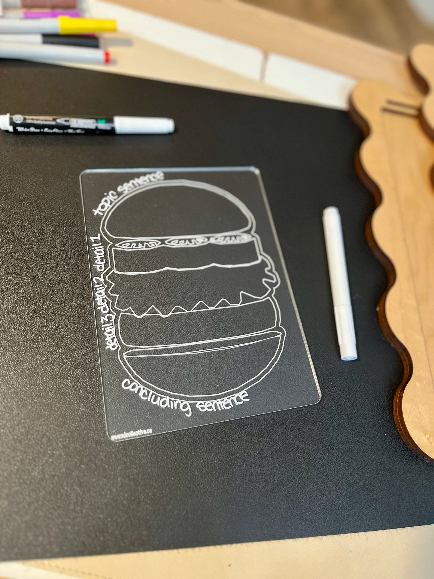 Hamburger Graphic Organizer Dry Erase Acrylic Tracing Board; can also fit as a Flisat Insert