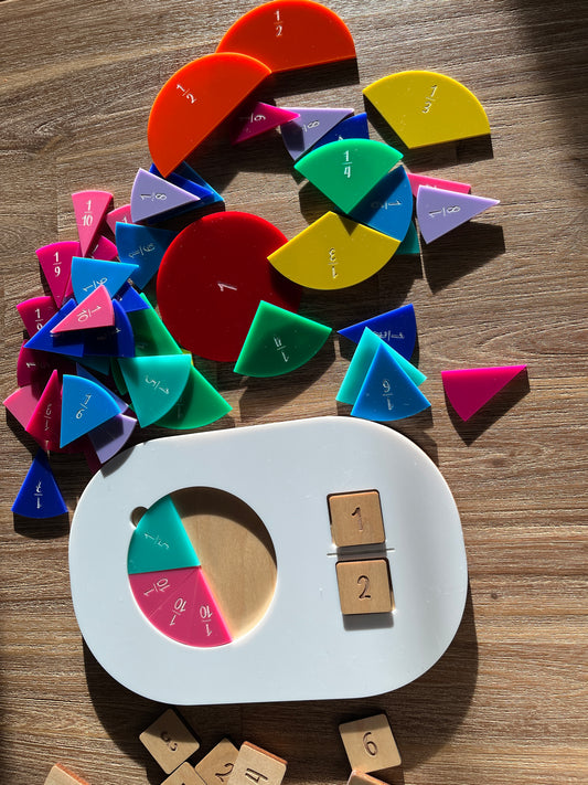 Dry Erasable Fraction Circle Tray, Fits Small Flisat Insert