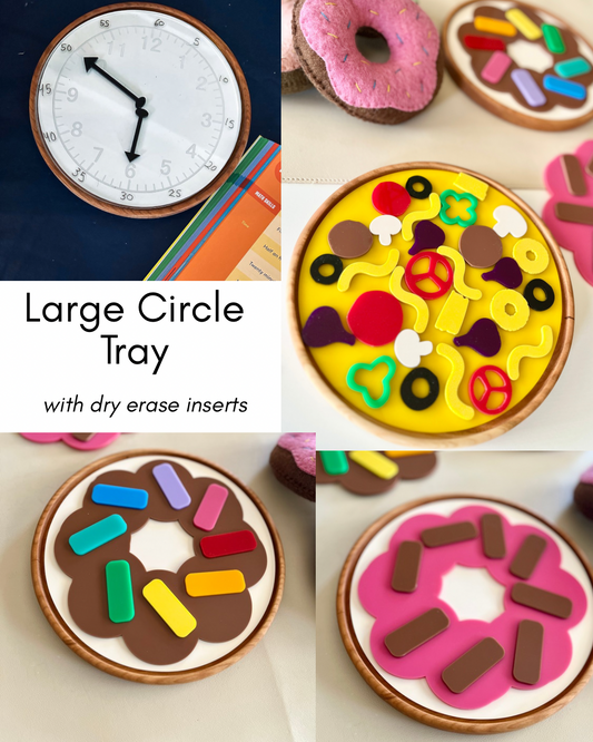 Large Circle Tray with Dry Erase Inserts / Basic Shape Plate