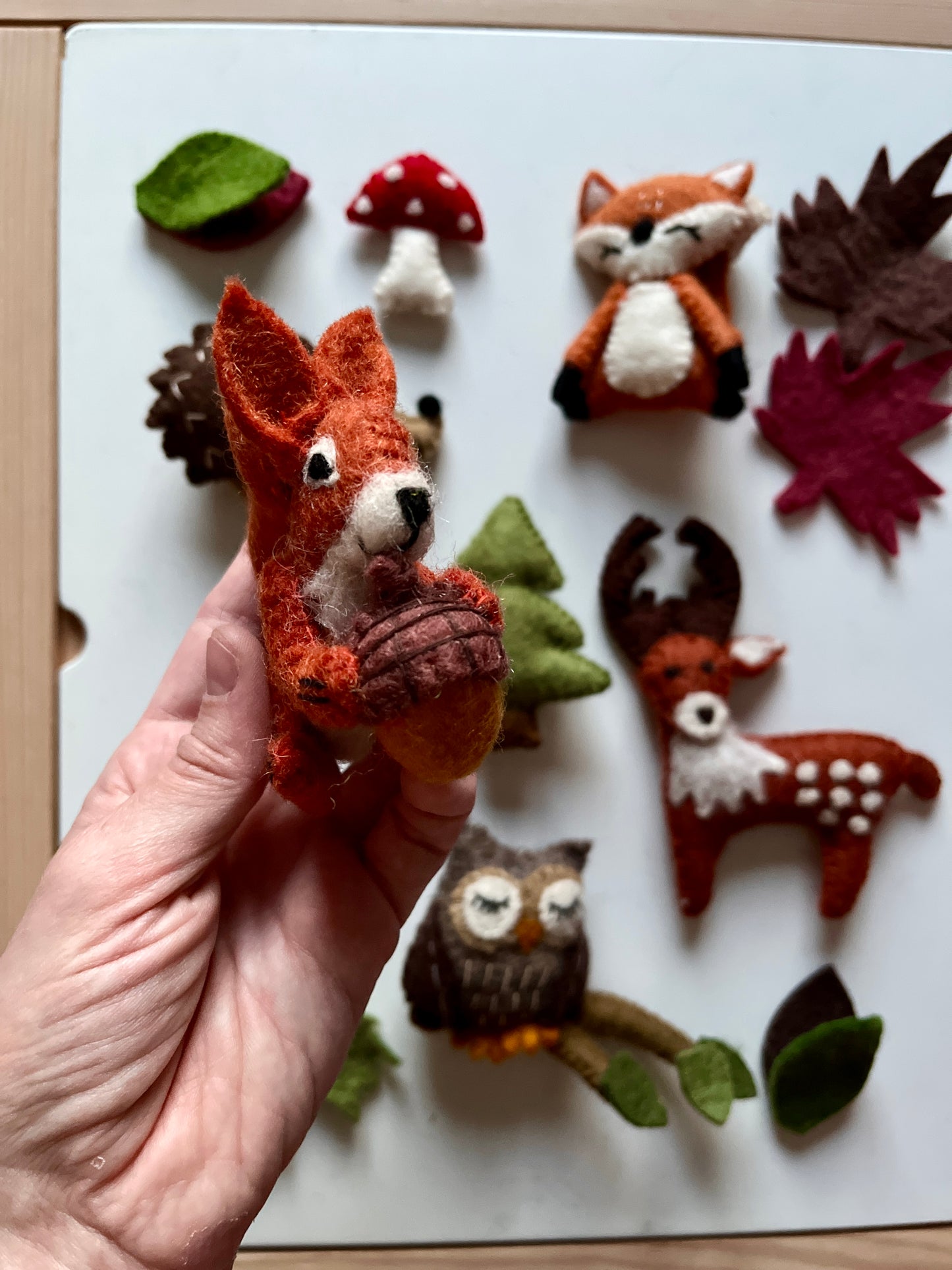 Felt Woodland Forest Animals, Leaves, Tree & Mushroom