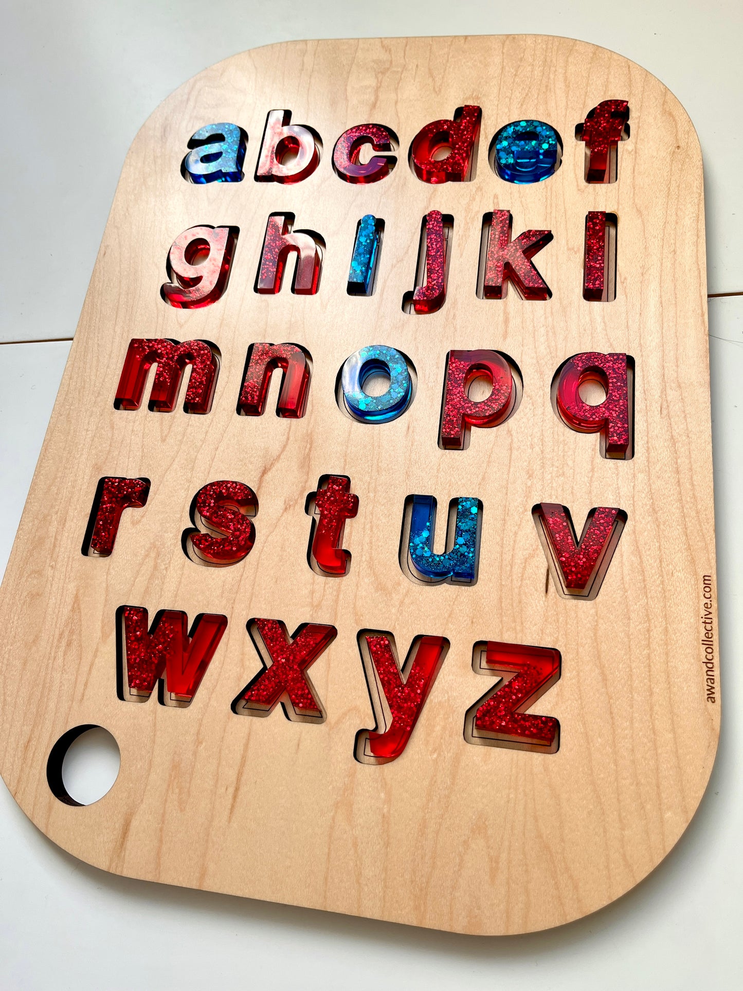 Montessori Resin Alphabet • Uppercase or Lowercase Movable Alphabet Set • Fits Resin Letter Flisat Insert