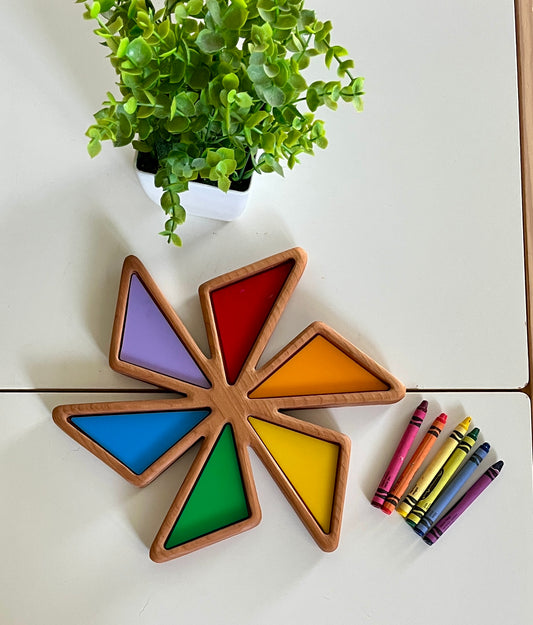 Pin Wheel, Colour Rainbow, Windmill Plate / Sensory Tray