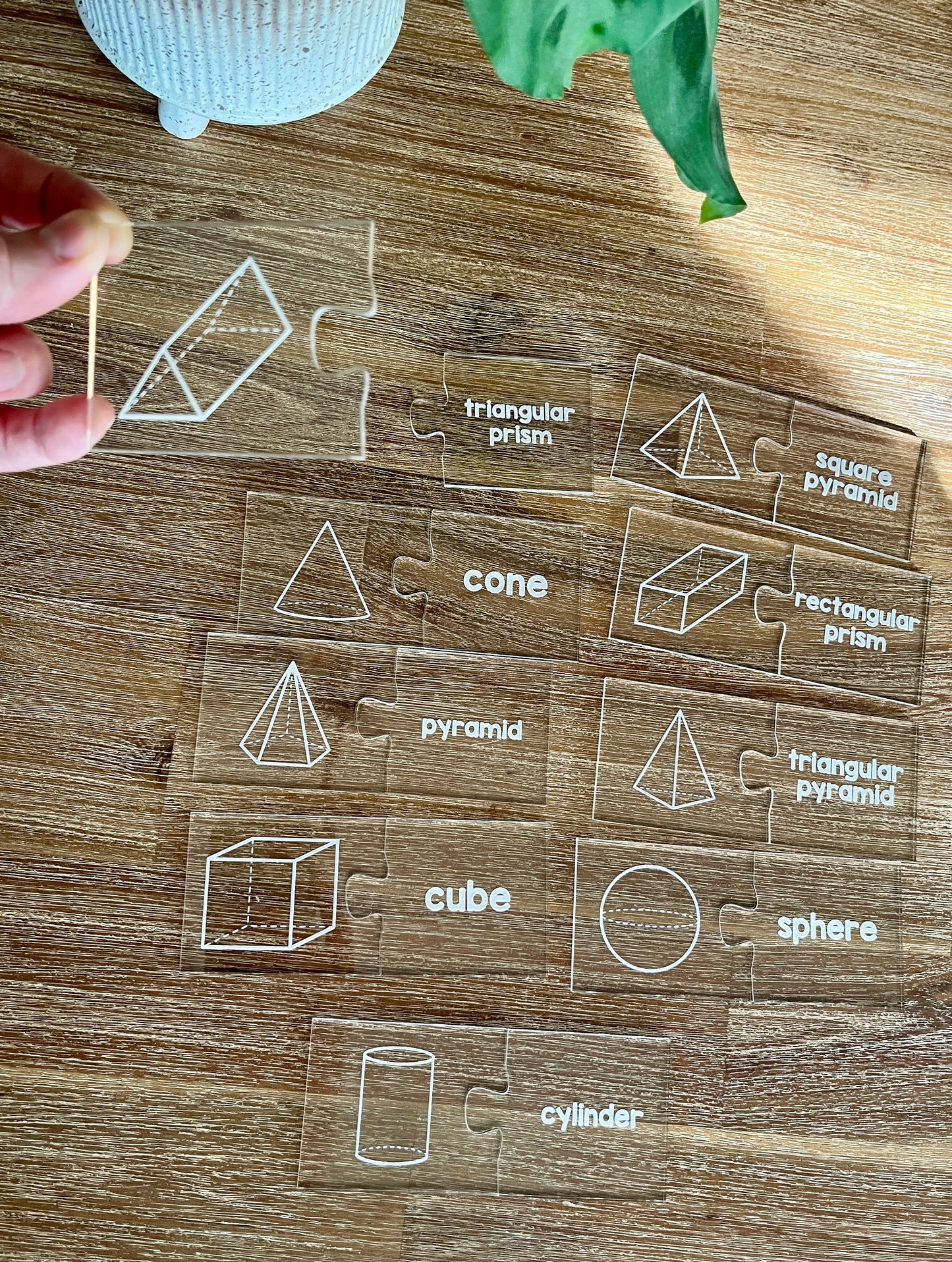 Little Dry Erasables - 2 Part Geometry 3D Shape Puzzles