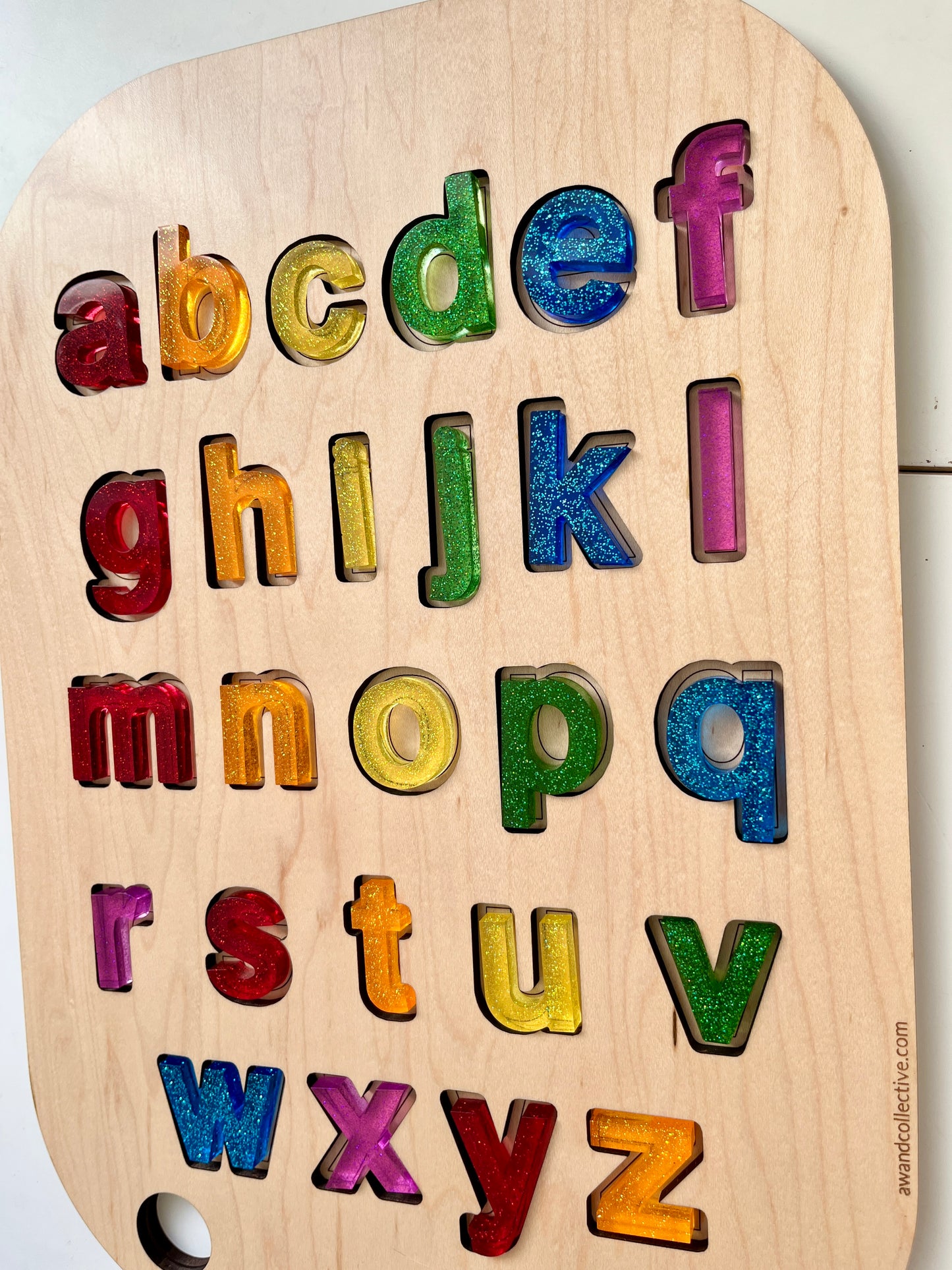 New Rainbow Glitter Resin Lowercase or Uppercase Alphabet • Movable Alphabet Set • Fits Resin Letter Flisat Insert