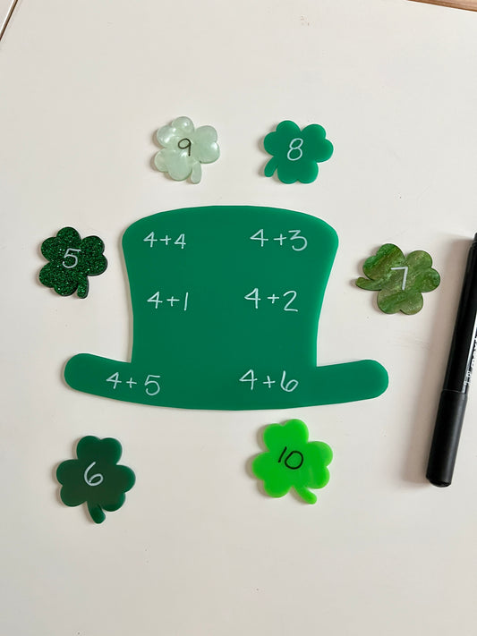 Little Dry Erasables - Leprechaun Hat with Clovers / Shamrocks