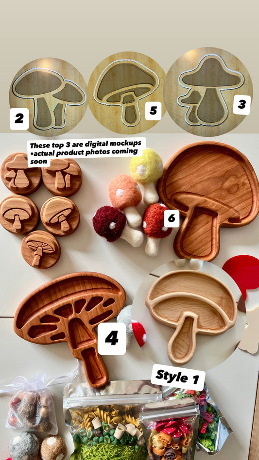 Mini Mushroom Trays, 6 Styles