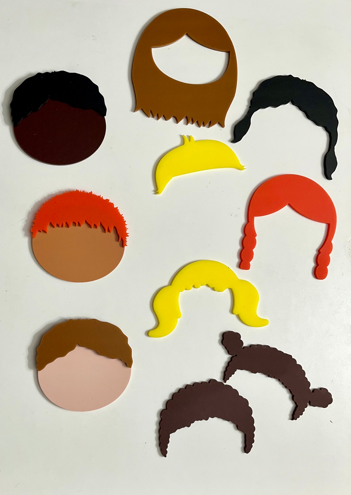 Little Dry Erasables - People / Faces with Interchangeable Hair - 13 Piece Set