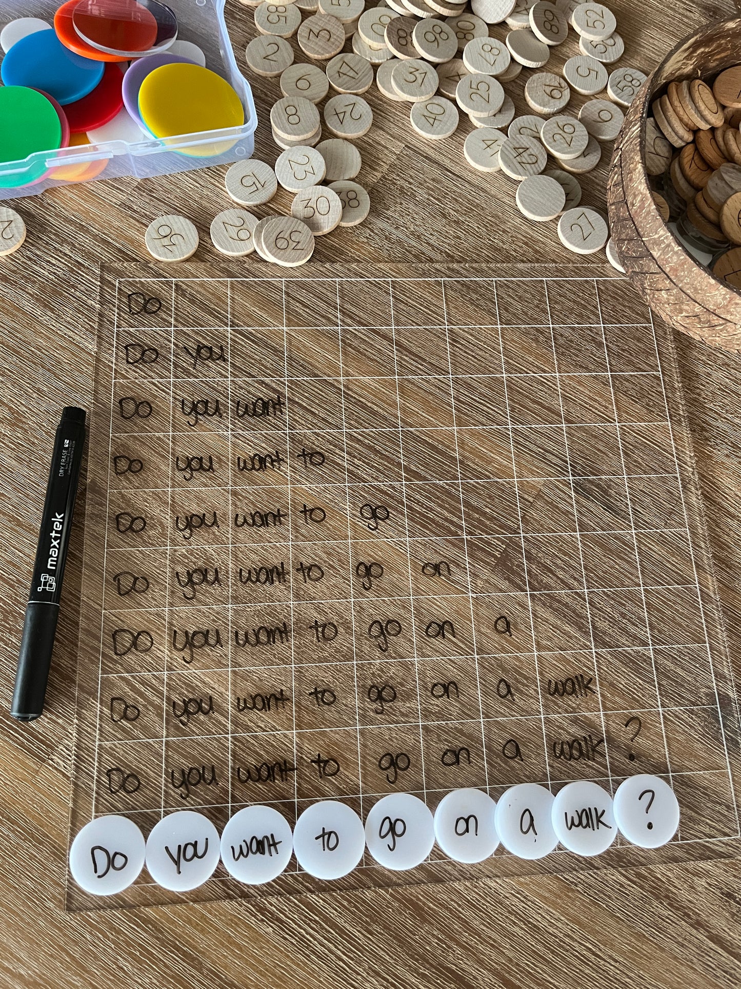 Dry Erasable Blank Open Ended 100 Frame Hundred Board