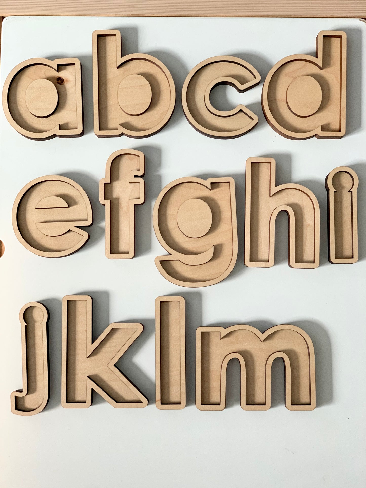 Alphabet Trays, Laser Cut Letter Sensory Trays