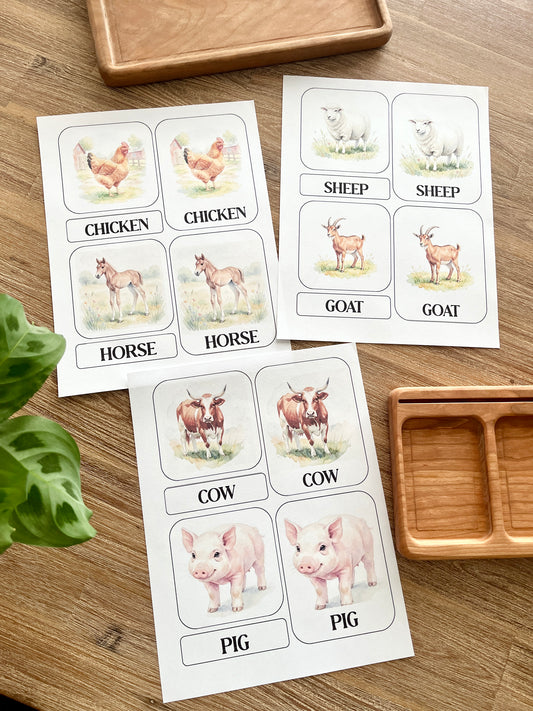 2 DAY FREEBEE Digital Download | Farm Animal 3 Part Nomenclature Cards