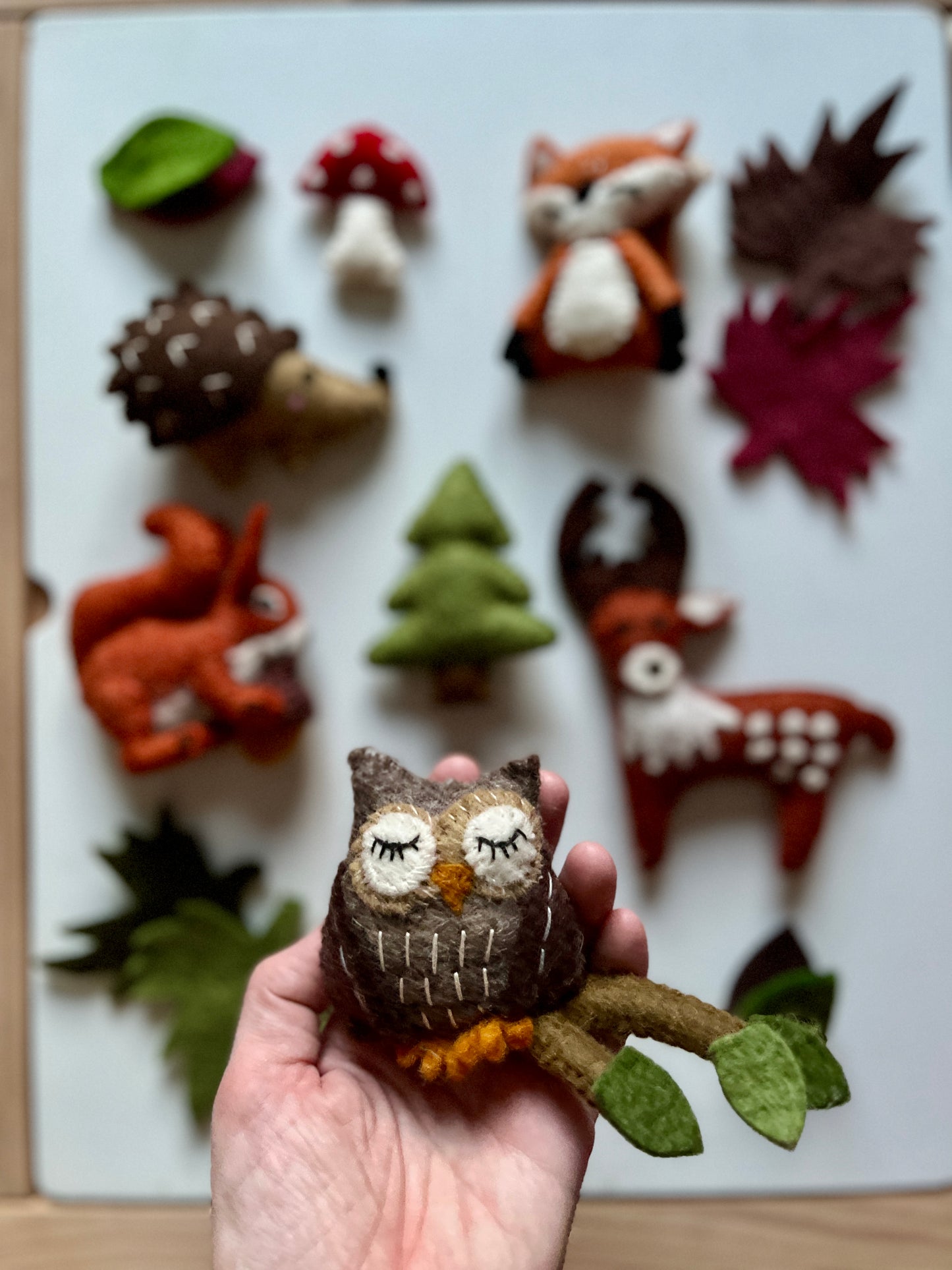 Felt Woodland Forest Animals, Leaves, Tree & Mushroom