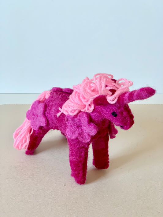 One Pink Felt Unicorn