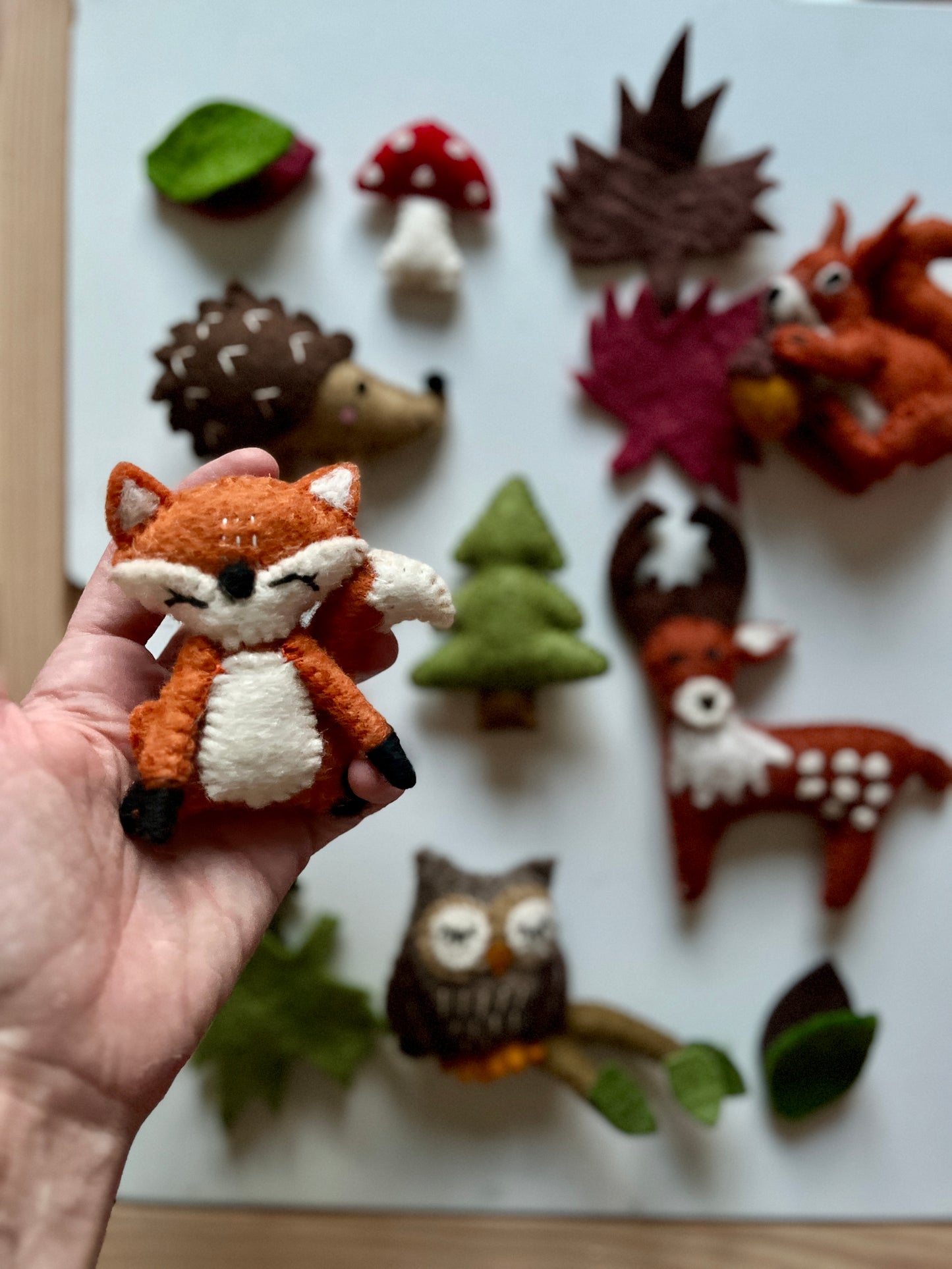 Felt Woodland Forest Animals, Leaves, Tree & Mushroom