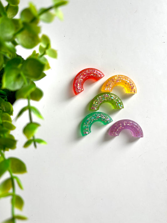 Mixed Rainbow Resin Loose Parts, Set of 5