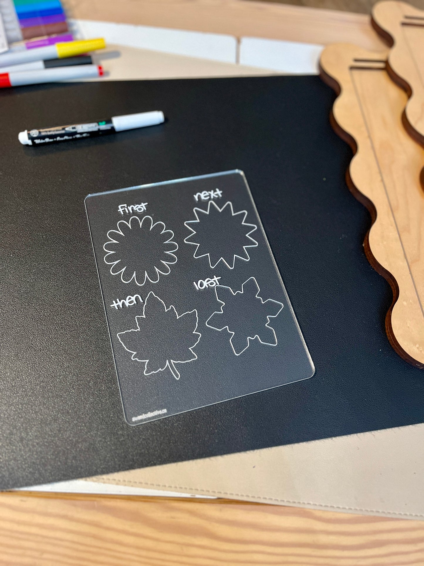 4 Part 4 Seasons Graphic Organizer Dry Erase Acrylic Tracing Board; can also fit as a Flisat Insert