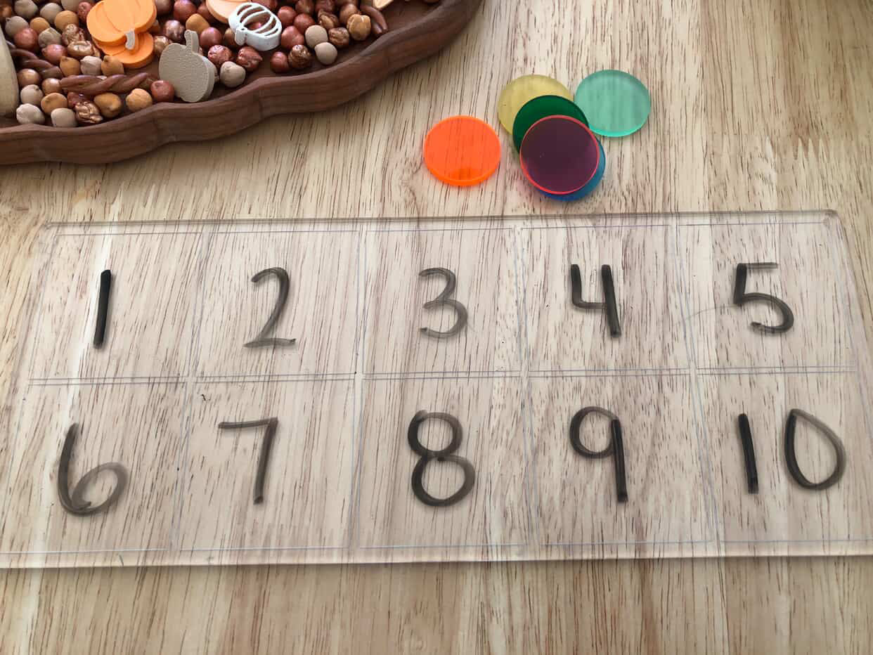 Acrylic Dry Erasable Flat Ten Frame  (5, 15 and 20 frames available too) — Fits across Trofast Bin like a Flisat Insert