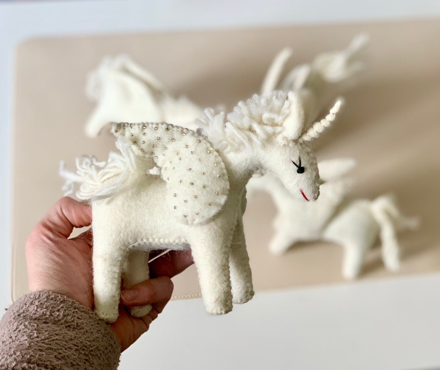 One Felt White Unicorn