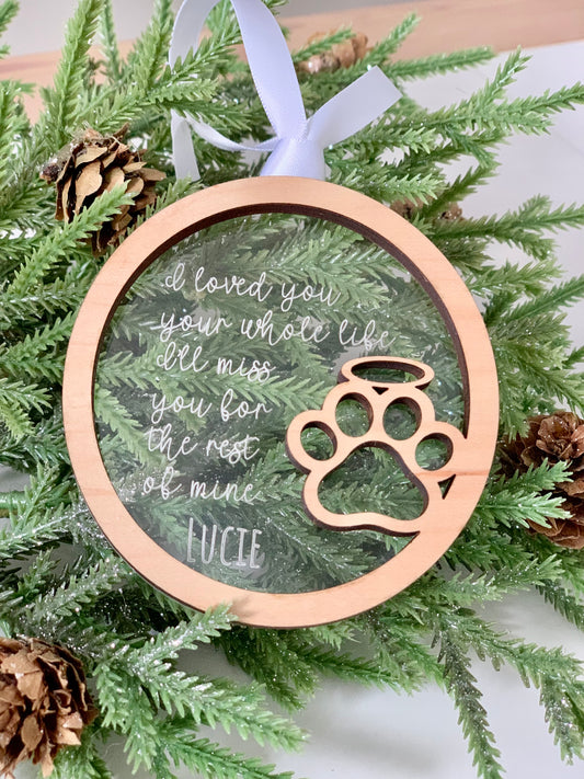 Acrylic Dog Memorial Ornament