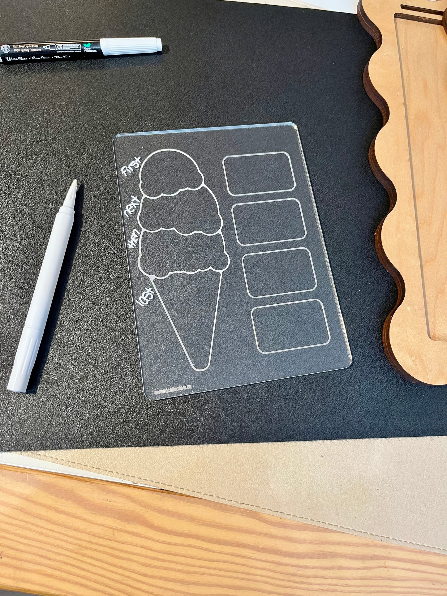 Ice Cream Graphic Organizer Dry Erase Acrylic Tracing Board; can also fit as a Flisat Insert