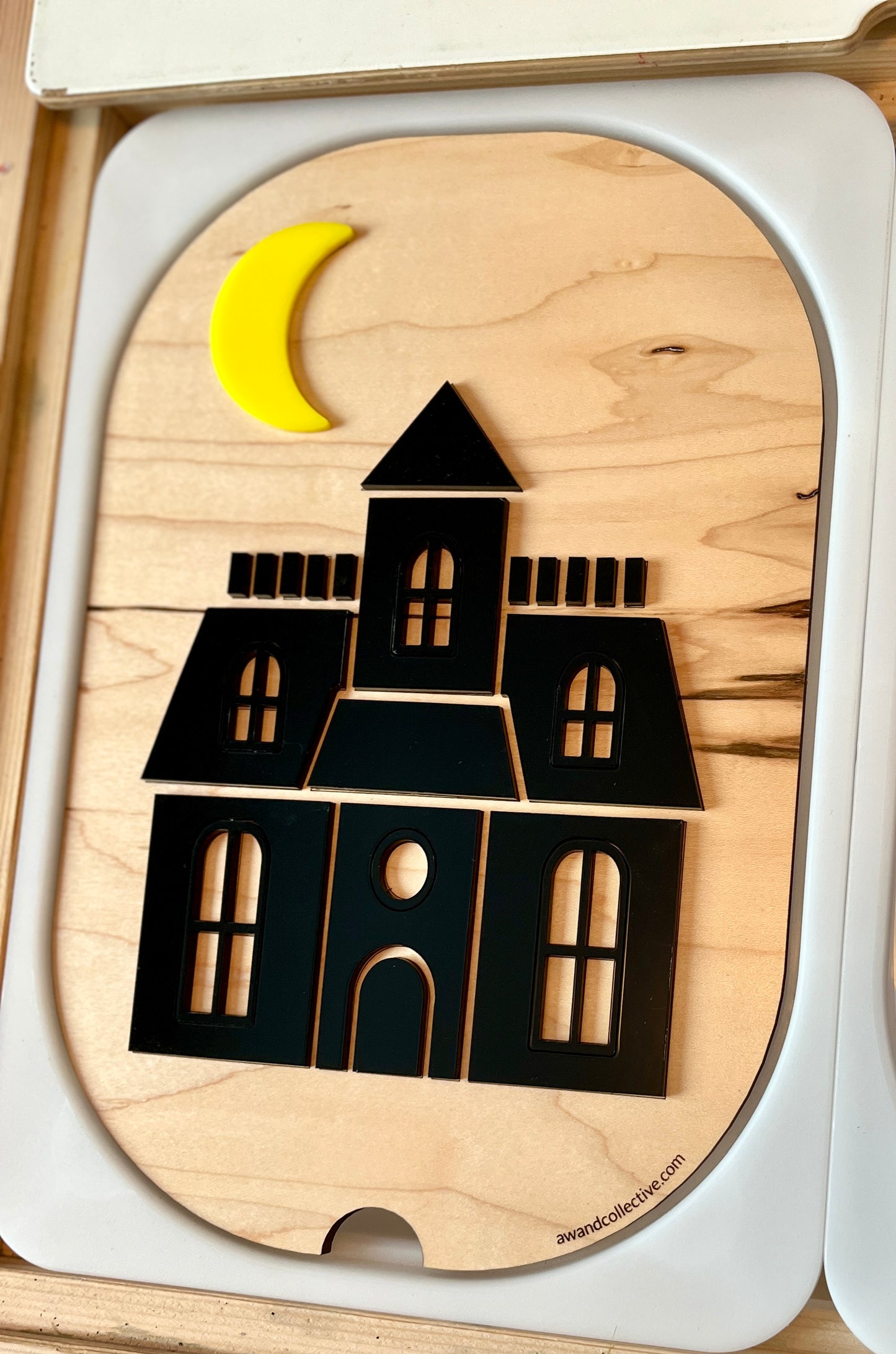 Haunted House Dry Erase Halloween Flisat Insert with Dry Erase Pieces