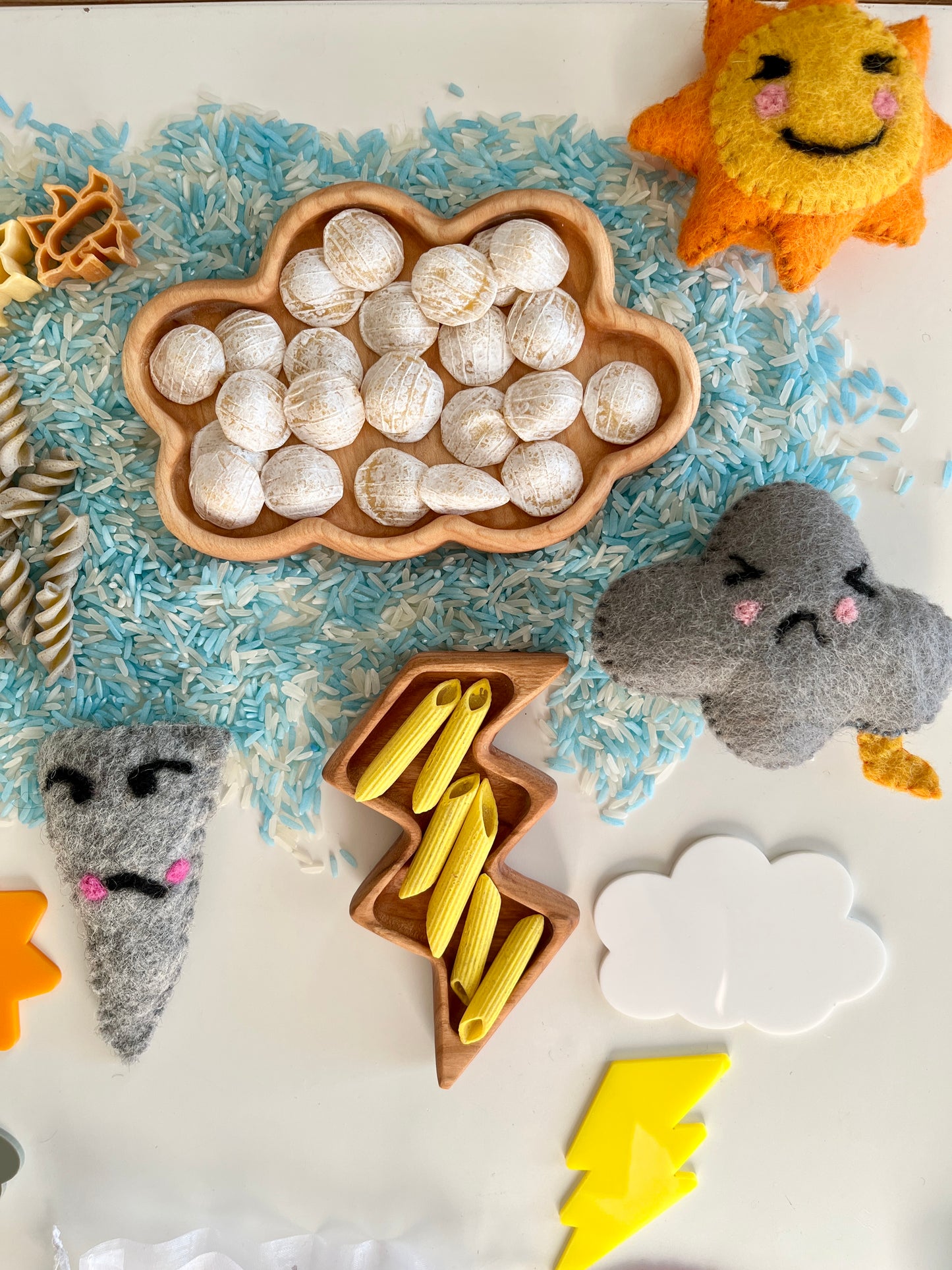 Mini Cloud and Lightning Plates / Sensory Trays