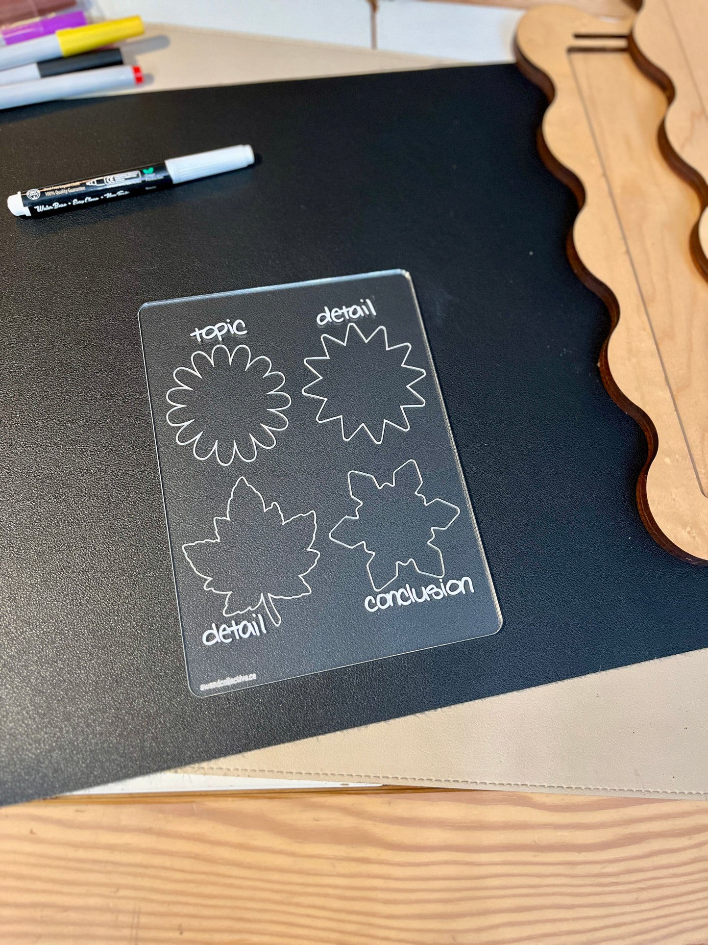 4 Part 4 Seasons Graphic Organizer Dry Erase Acrylic Tracing Board; can also fit as a Flisat Insert