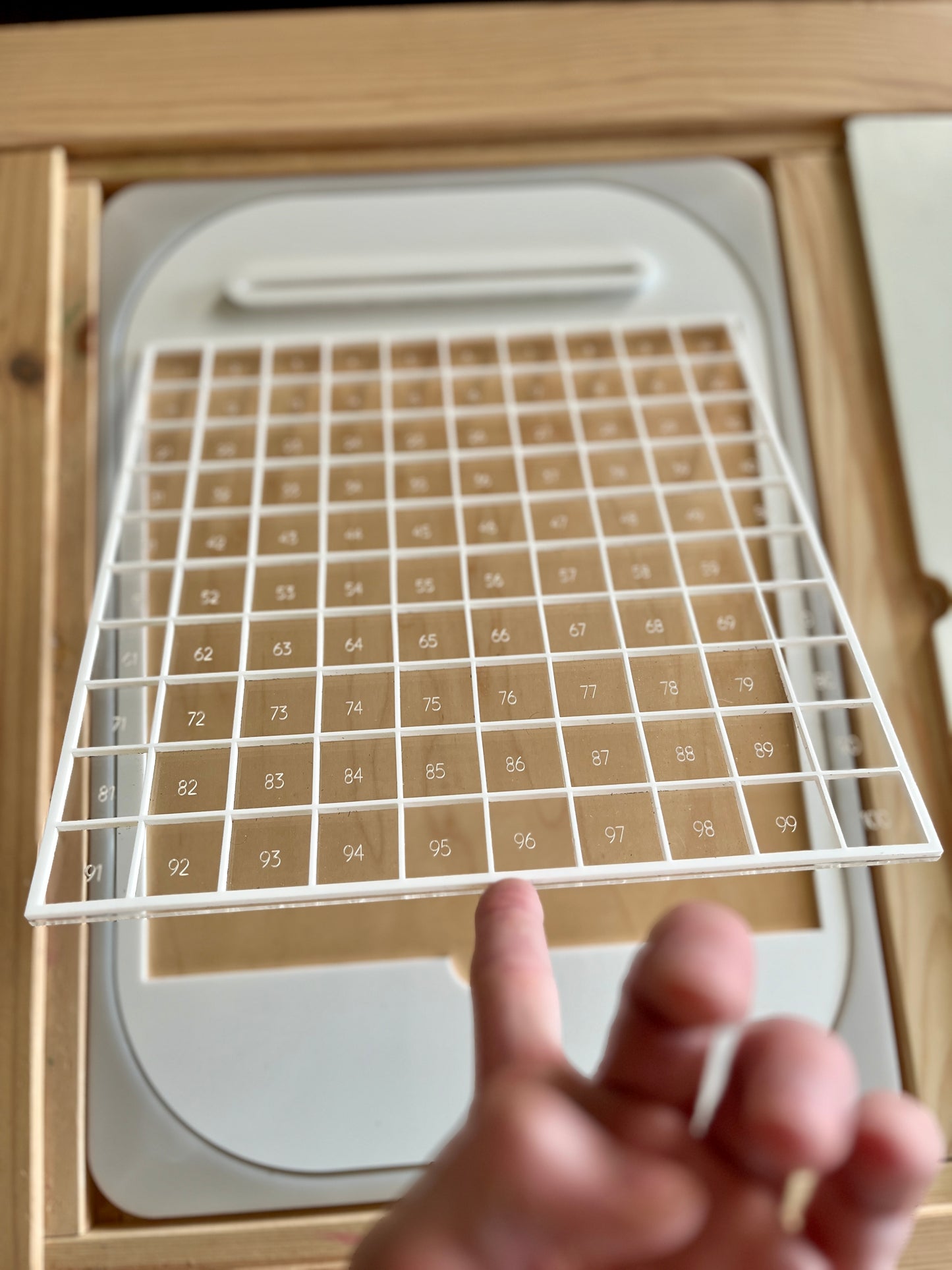 Laser Cut Acrylic 100 Frame Hundred Sorting Board Sensory Tray