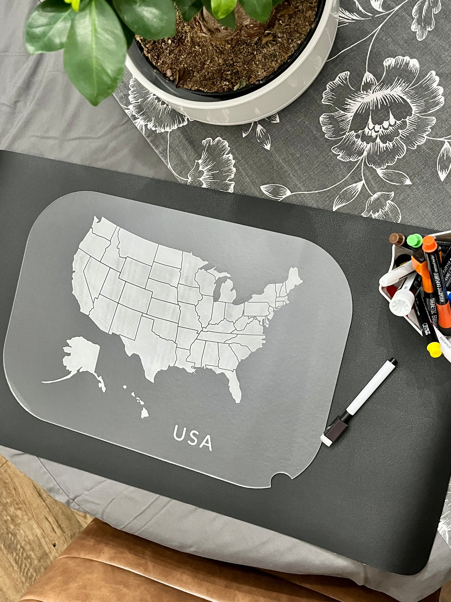 USA Map Dry Erase Acrylic Tracing Board; also fits as a Flisat Insert