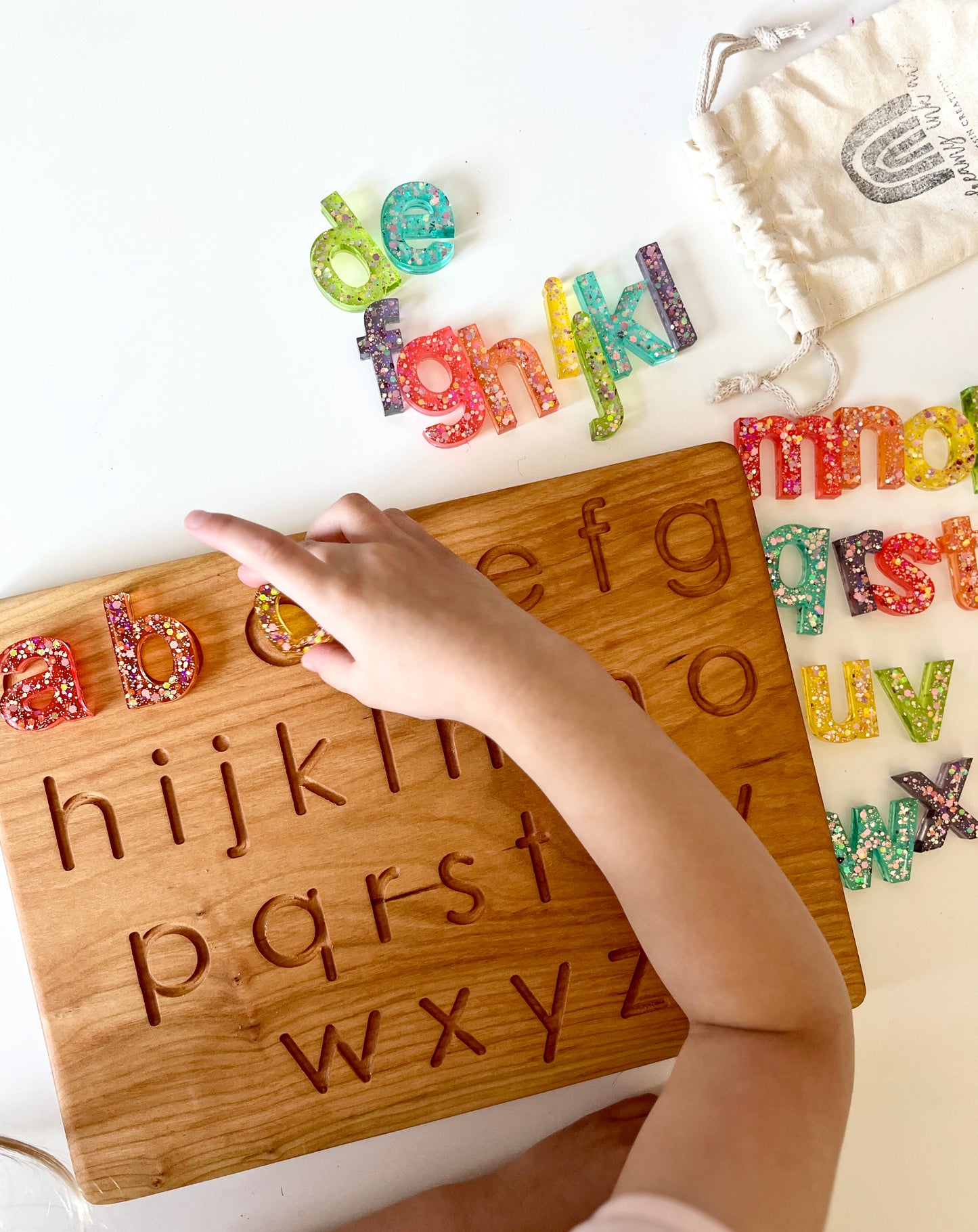 Wooden Alphabet Uppercase & Lowercase Tracing Board Sensory Trays