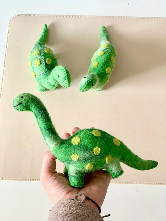 One Large Felt Green Dinosaur