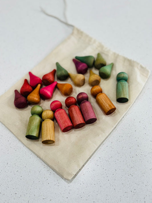 Ready to Ship, Dyed Peg Dolls