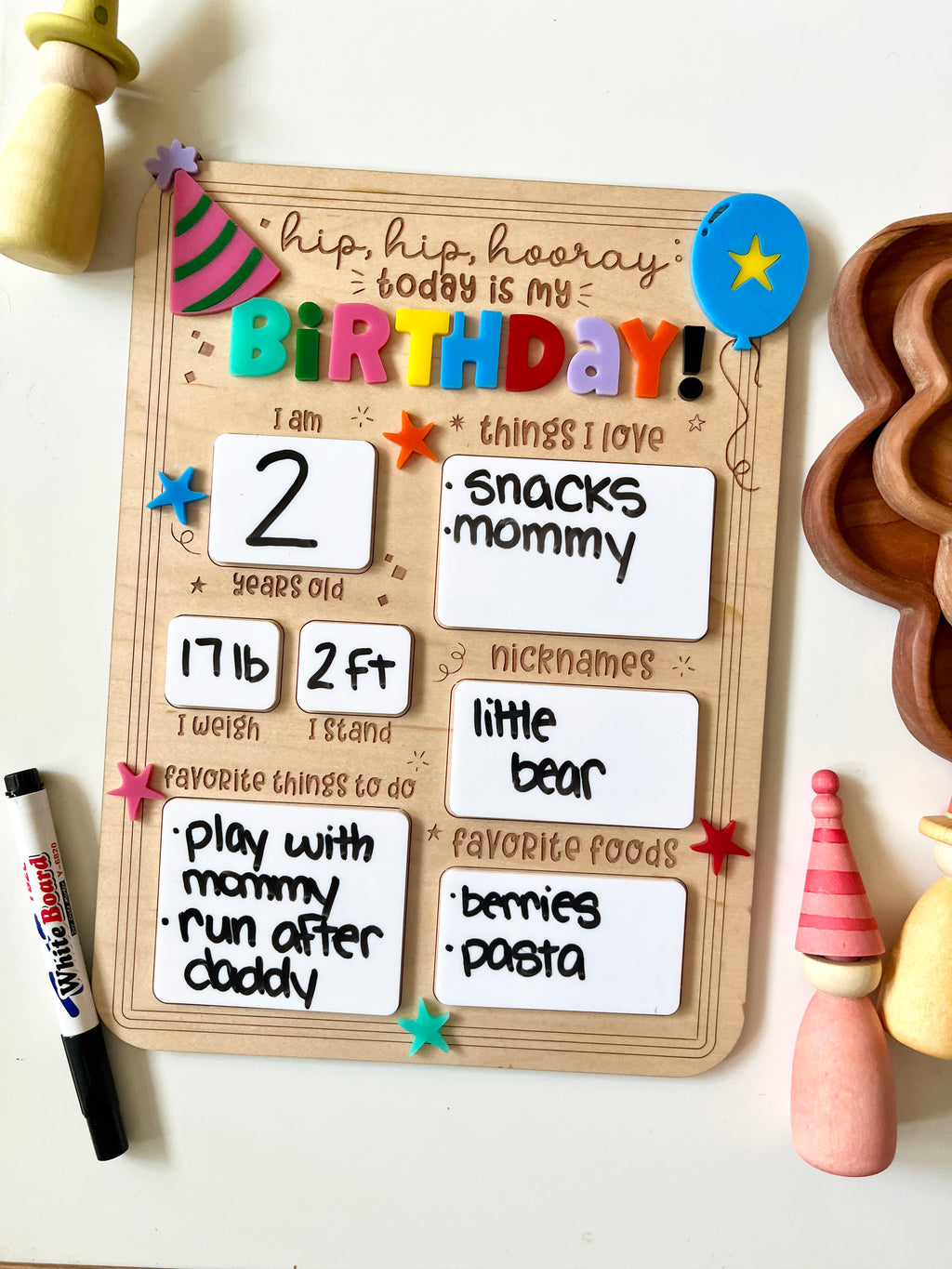 Dry Erasable Birthday Sign