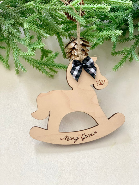 Rocking Horse Baby’s First Christmas Ornaments