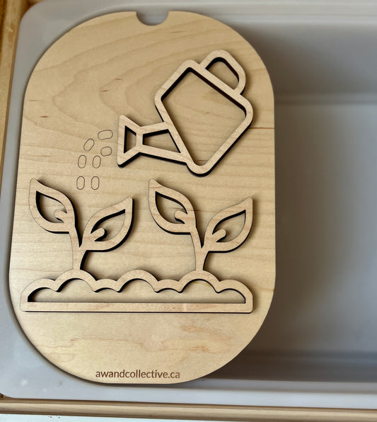 Fillable “Watering the Garden” Flisat Table Top Insert