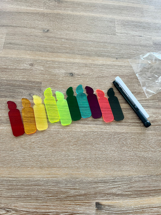 Little Dry Erasables - Translucent Candles - Set of 5 or 10
