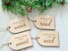 Something You Want, Need, to Read, to Wear Christmas Tags - Set of 4