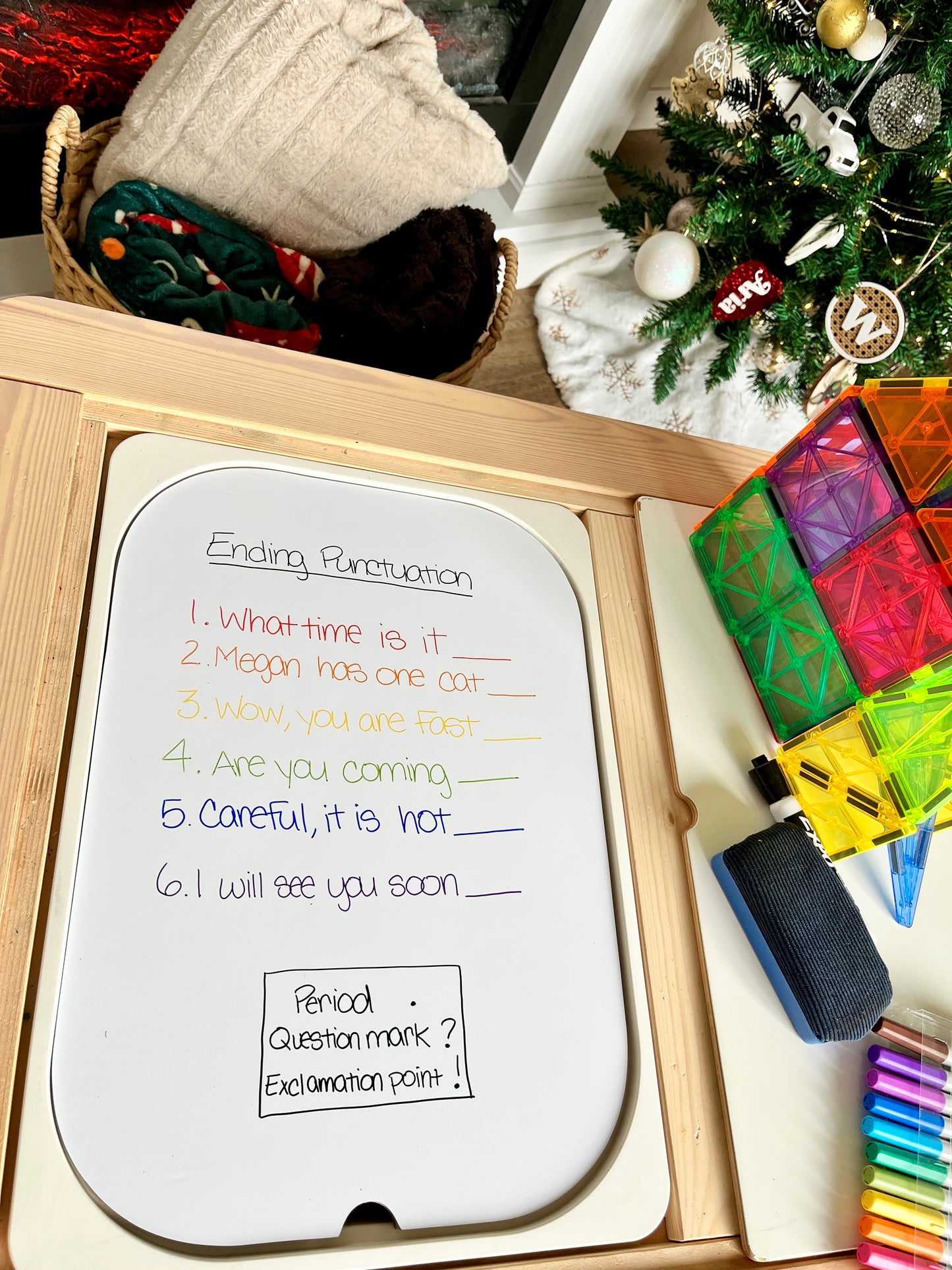 Magnetic + Dry Erase Reversible Lid | Double-Sided Flisat Table Insert | Wooden Sensory Play Lid