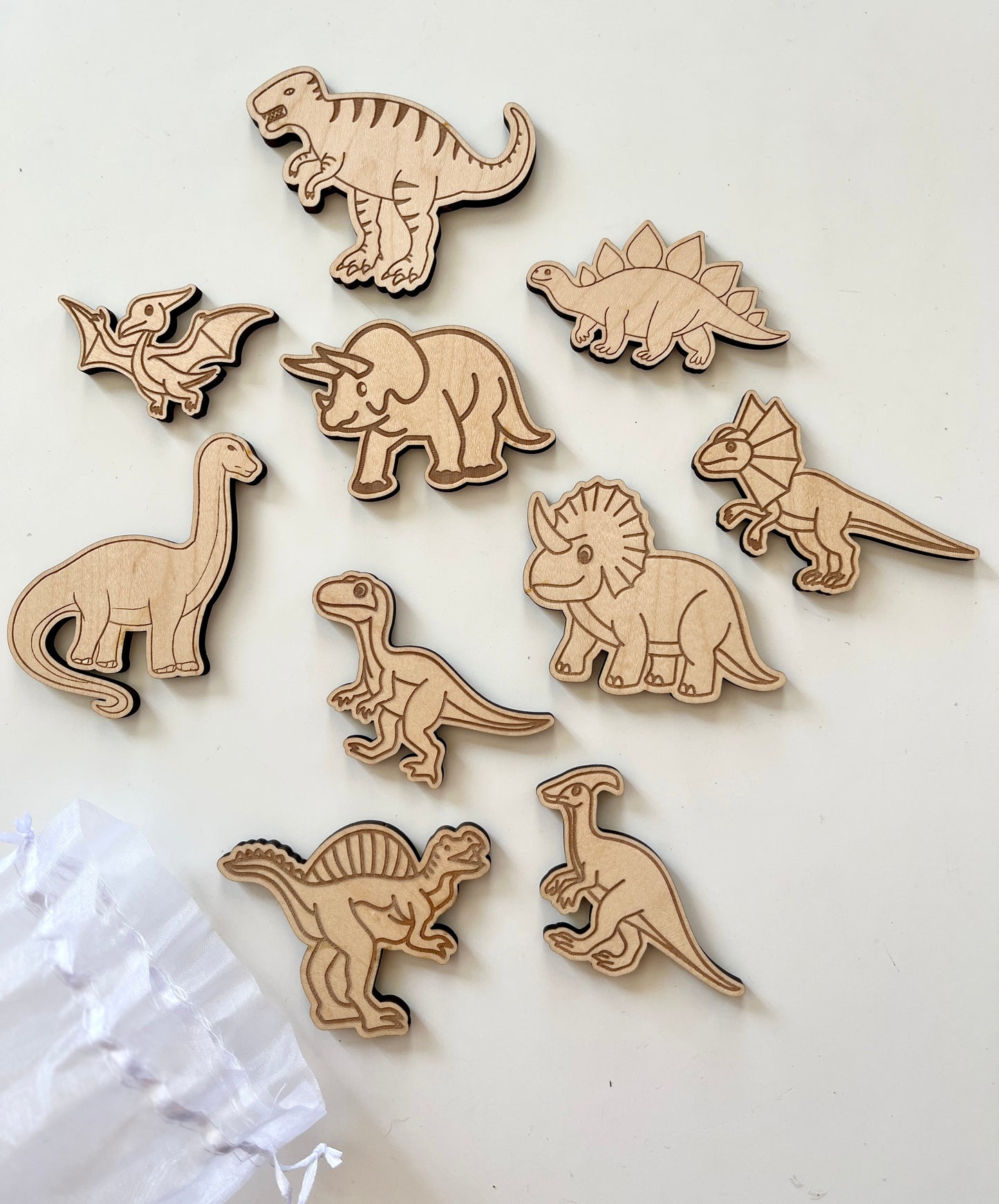 Wood or Clear Acrylic Dinosaur Loose Parts