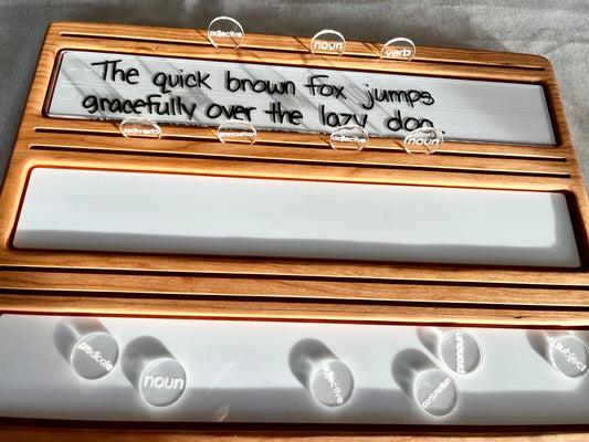 Mini Wood or Clear Acrylic Parts of Speech / Grammar Label Discs