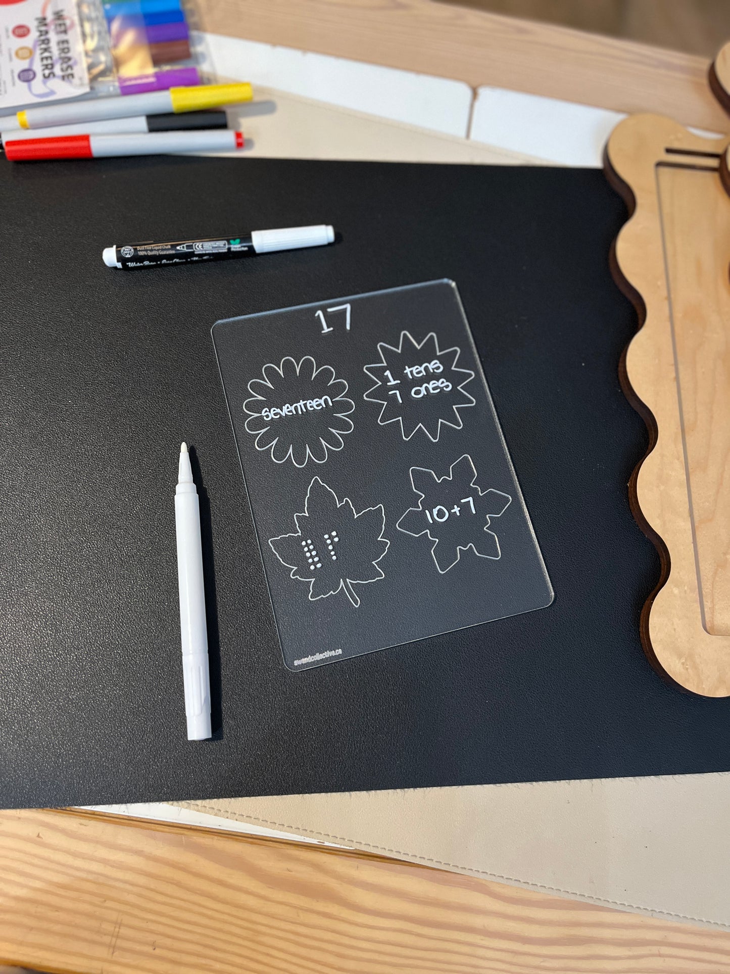 4 Part 4 Seasons Graphic Organizer Dry Erase Acrylic Tracing Board; can also fit as a Flisat Insert