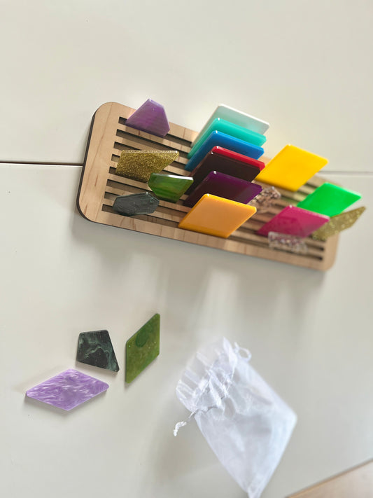 Slotted Acrylic Insert & Flash Card Holder / Story Board  fits into Large Flisat Table Top Insert