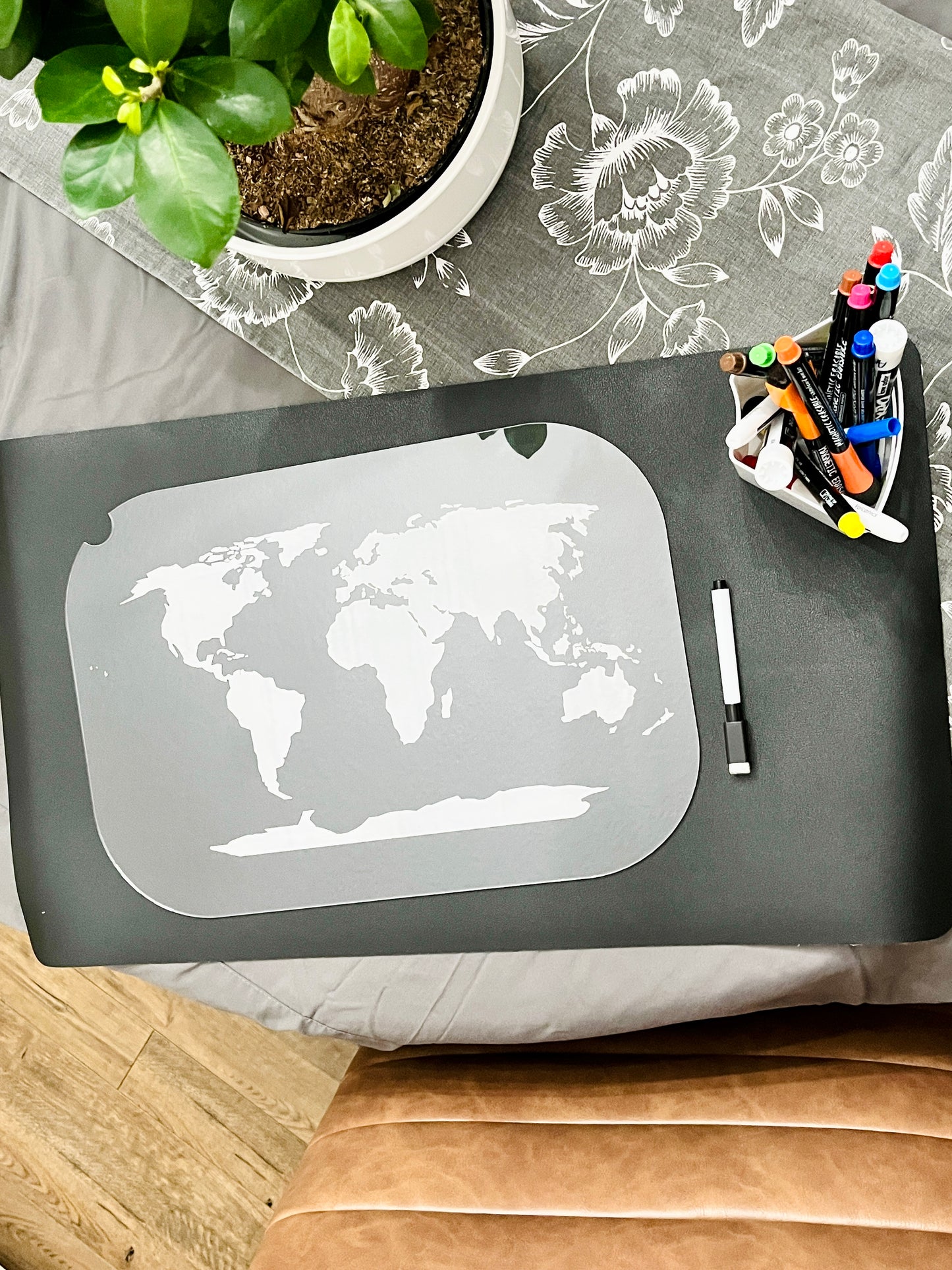 World Map Dry Erase Acrylic Tracing Board; also fits as a Flisat Insert