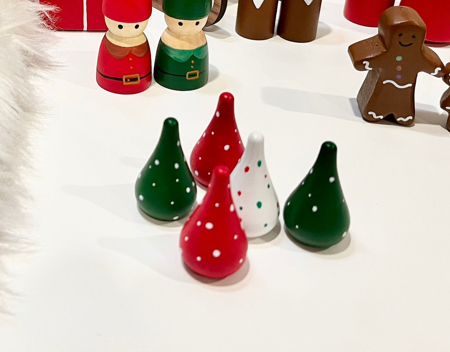 Set of 5 Christmas Gum Drops Loose Parts / Decor