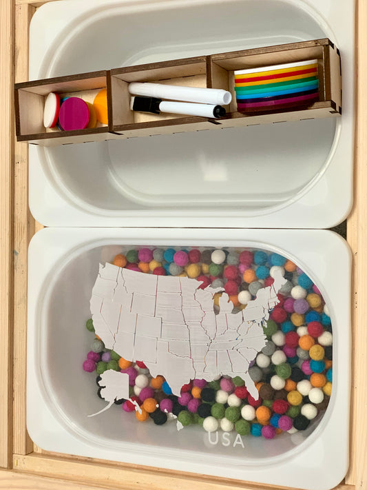 USA Map Dry Erase Acrylic Tracing Board — Fits as a Flisat Insert