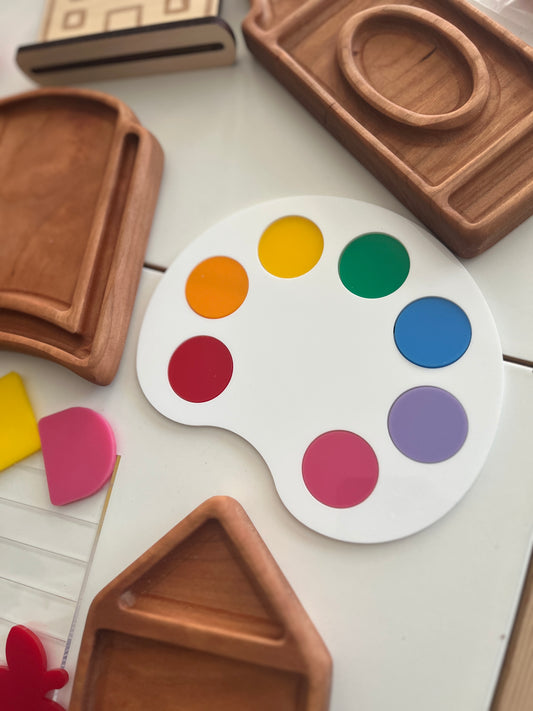 Little Dry Erasables - Paint Palette 8 Piece Set, Wood Tray Available too