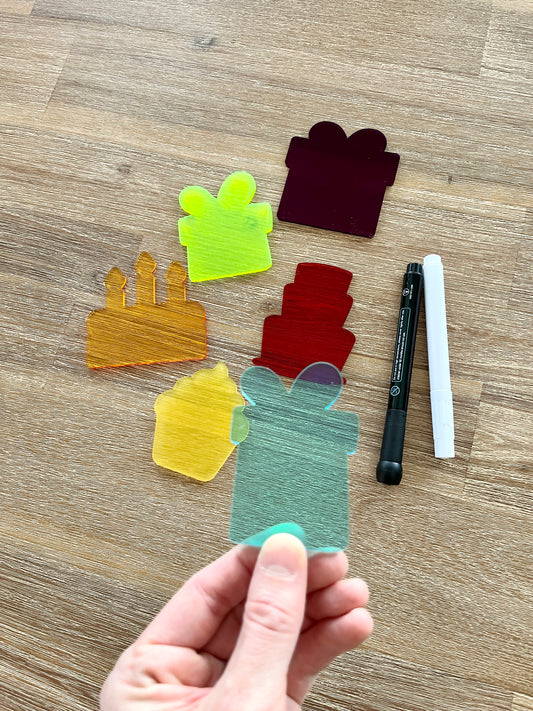 Little Dry Erasables - Translucent Birthday Set of 6